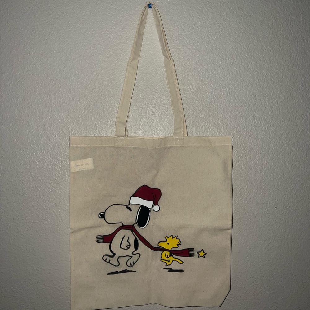 Snoopy and Woodstock Canvas Tote Bag